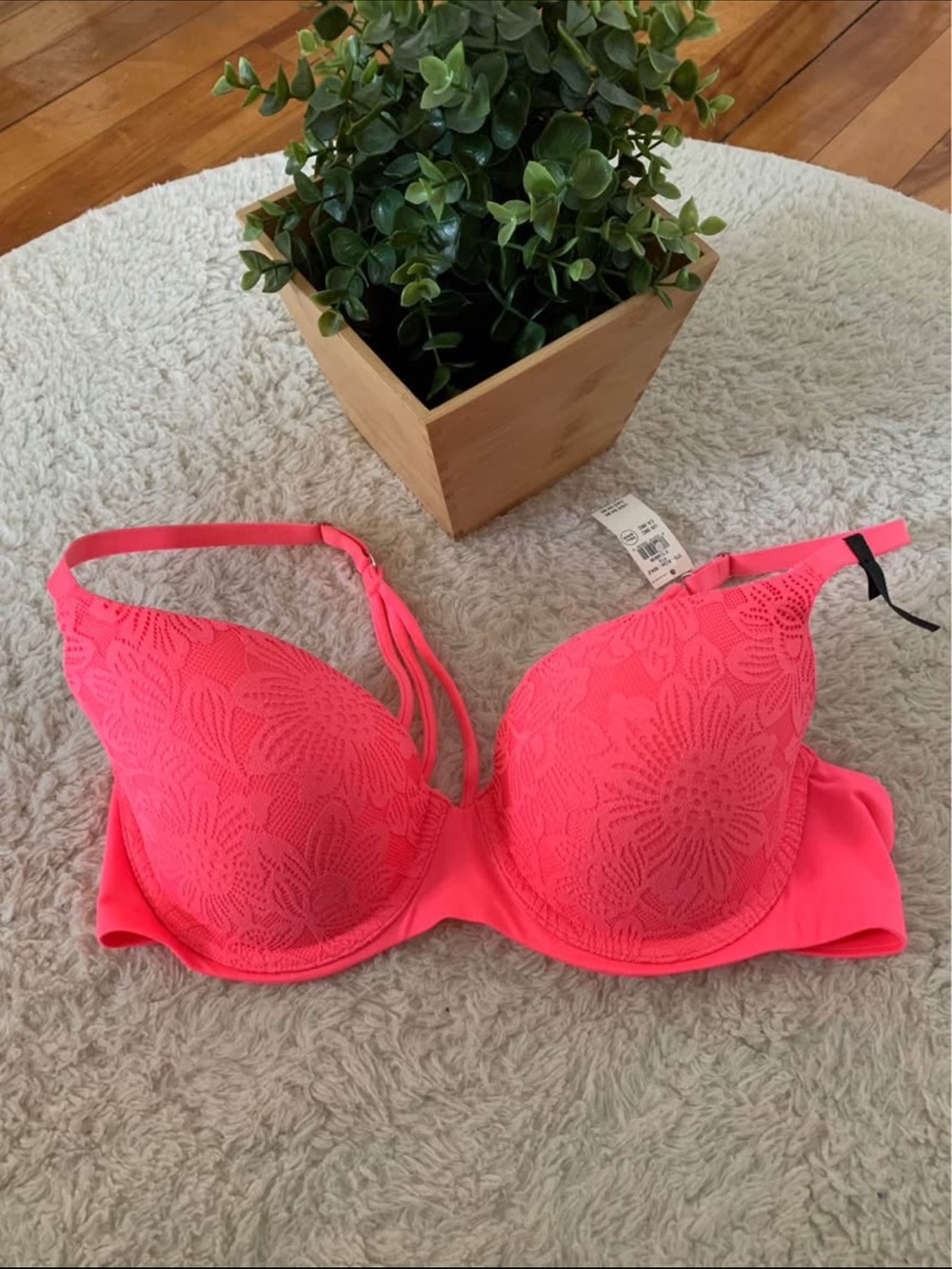 Aerie Pink Lace-Detail Push-Up Bra - Women Intimates
